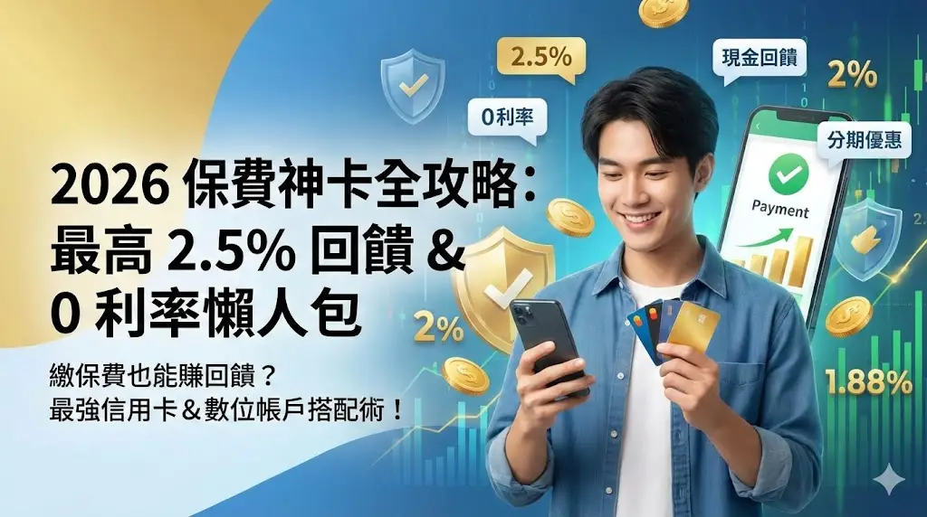 【保費信用卡】2026年保費推薦信用卡 分期零利率+高現金回饋攻略