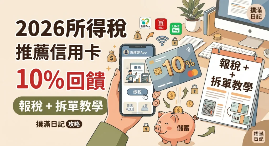 [所得稅繳稅信用卡]完整手機報稅教學+推薦信用卡拿最高10%+超商繳稅拆單完整攻略