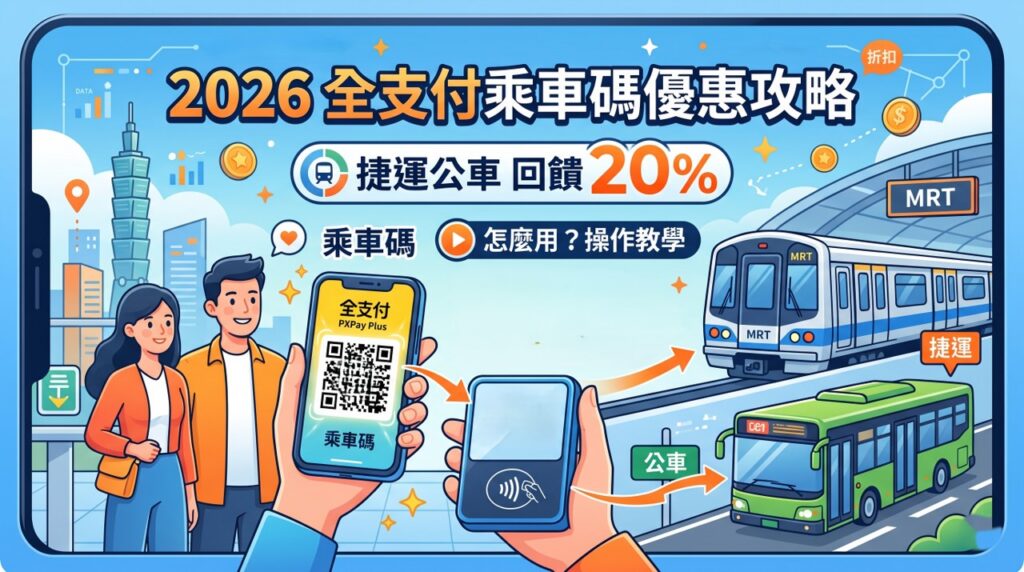 2026 全支付乘車碼優惠攻略：捷運公車回饋 20% 怎麼用？儲值限制與常見問題全解