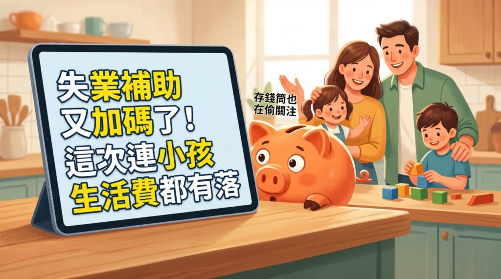 存錢筒也在偷偷關注：失業補助又加碼了，這次連小孩生活費都有著落