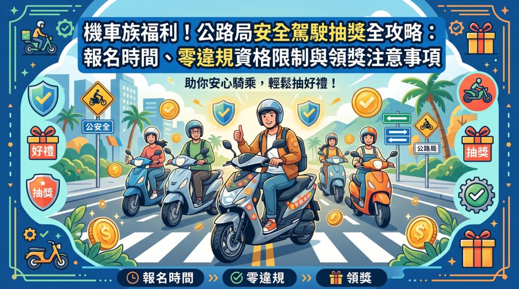 機車族福利！公路局安全駕駛抽獎全攻略：報名時間、零違規資格限制與領獎注意事項