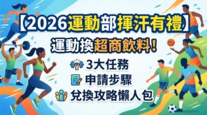 【2026運動部揮汗有禮】運動換超商飲料！3大任務、申請步驟與兌換攻略懶人包